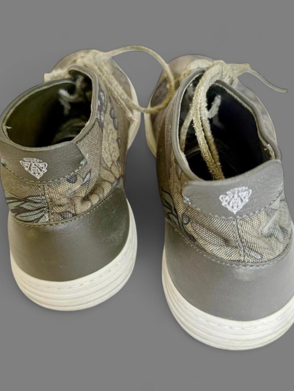 Gucci 342048 Green Paisley Canvas Low Top Lace Up Sneakers Men’s G 8.5 Italy - Picture 2 of 7